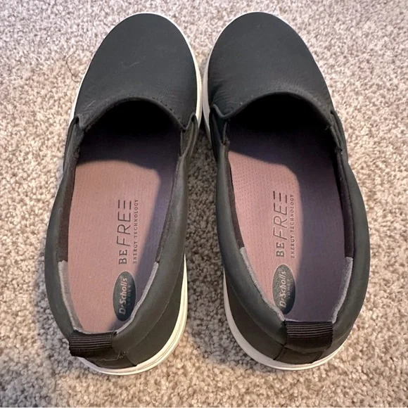 Black Slip On Leather Sneaker - Picture 3 of 4